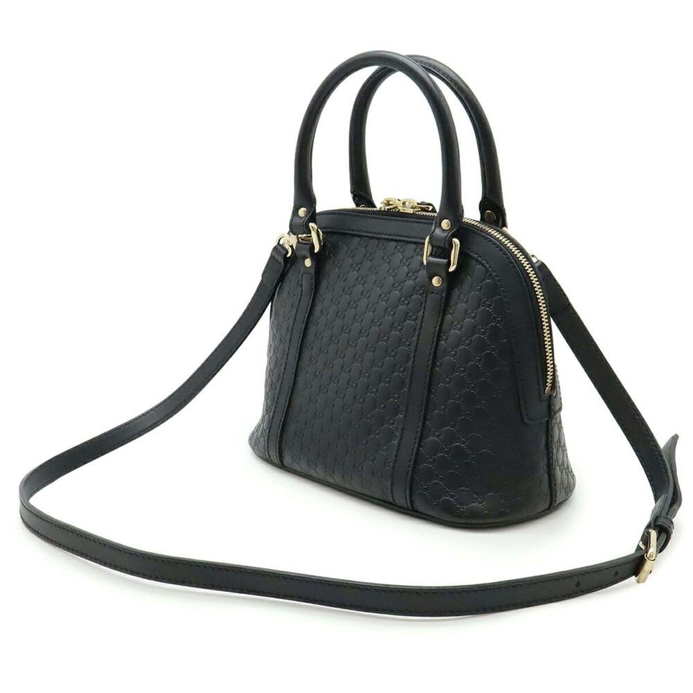 GUCCI Micro Guccissima Handbag/Shoulder Bag in Black Leather (449654) - Picture 3 of 10